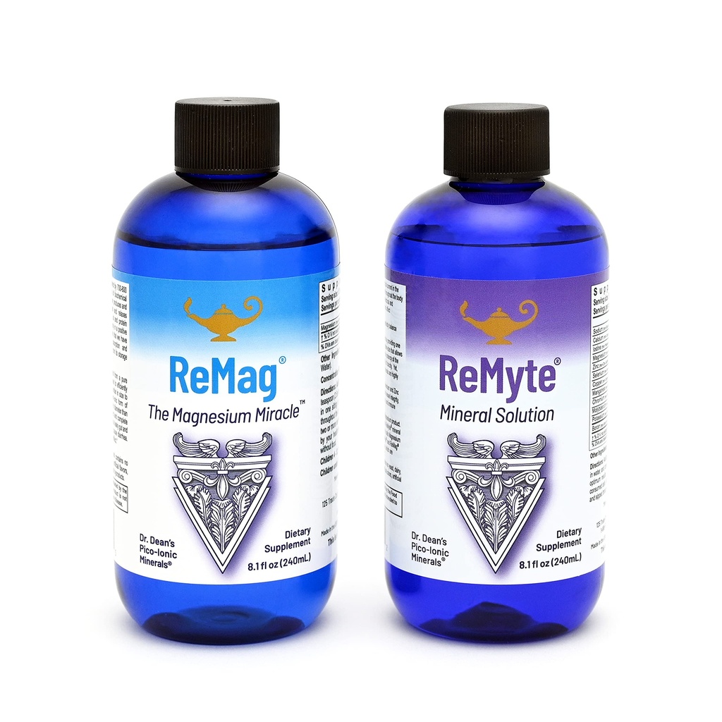 RnA ReSet ReMag & ReMyte – Liquid Magnesium and Multi-Mineral Supplement Bundle, 8.1 Fl Oz Each (2-Pack) NSF Certified