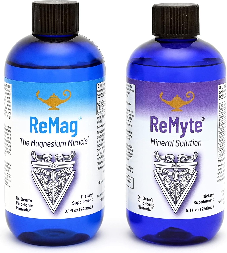 RnA ReSet ReMag & ReMyte - Liquid Magnesium and Multi-Mineral Supplement Bundle, 8.1 Fl Oz Each (2-Pack)