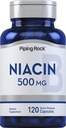Piping Rock Niacin 500mg Flush | 120 Capsules | Non-GMO and Gluten Free Supplement