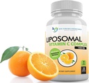 Vitamina C 1400mg por porción - 180 cápsulas de Veggie de alta absorción ácido ascórbico, complexo de vitamina C de Lypo-esférico Suplemento inmune con poderosos antioxidantes e Booster de coláxeno