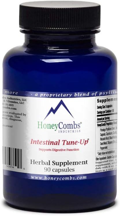 HoneyCombs Intestinal Tune-Up - Herbal Bowel Detox eta Natural Constipation Relief - Helduak Herbal Laxatives, Constipation Relief, Intestinal Cleanse & Colon Cleanser, 90 kapsulak