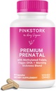 Cegonha Rosa Vitamina Pré-natal Premium para Mulheres - Ingredientes Orgânicos, Multivitamin & Probióticos - Manhã Doença, Digestão, & Energia - Folato, B6, & Ferro - 60 Cápsulas