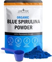 Lone Star הבוטנים אורגניים Blue Spirulina - 100% טהור כחול ירוק אלגה, ללא ריח דגים, טבעוני Superfood עבור Smoothies & Drinks, Non GMO, Gluten-Free, טבעוני