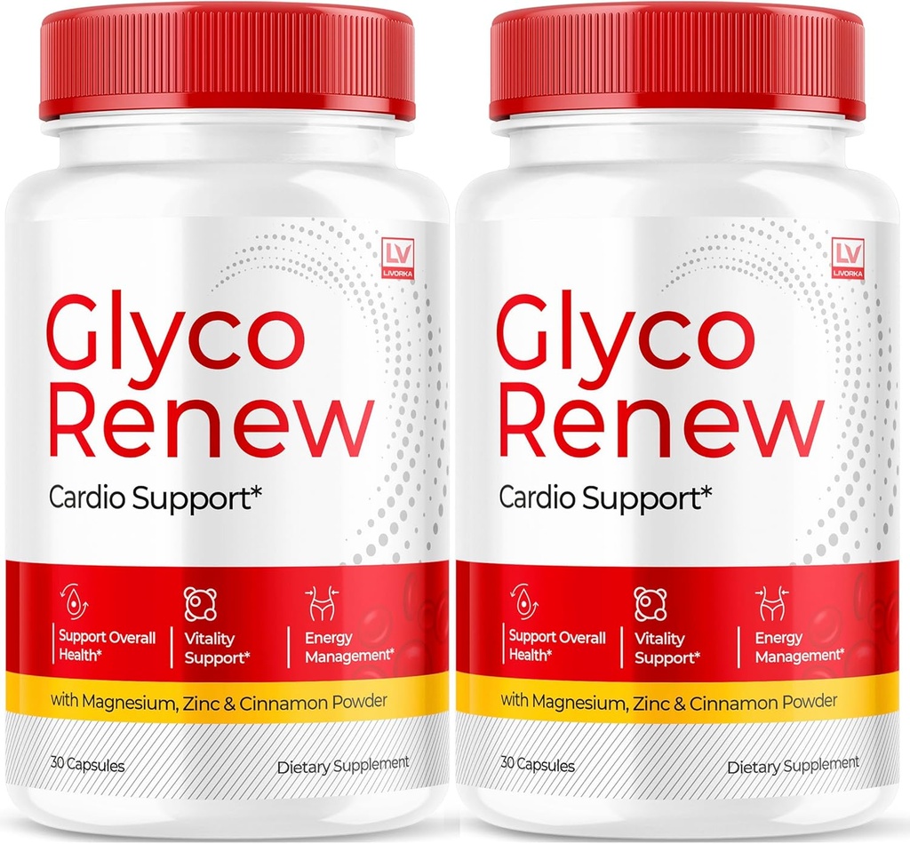 (2 Pack) Glyco Renew - Glyco Renew Blood Support, GlycoRenew Blood Support, Glyco Renew Blood Support Pills, Ripped Glyco Renew Blood Support, Glyco Renew Pills, Glyco Renew Supplement, 60 Kapseln