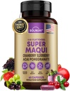 אורגני Super Maqui ברי קפסולות - אבקת Superfood - Elderberry Extract, Cranberry, Pomegranate, Acai - יבש עין ותהr תמיכה, Gut בריאות, עור - 60 קפסולות טבעוניות, non GMO, Gluten חינם תוספת תוספת תוסף