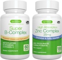Super B-Complex + Zinc Kompleks Vegan Bundle, Metode Dihentikan Rilis B Kompleks + 25mg Cheriasi Zinc Picolinate & Bisglycinate dengan Copper, oleh Igennus