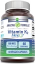 פורמולה מדהימה ויטמין K2 Menaq7 MK7 תוסף | 100 Mcg | Veggie קפסולות | Non-GMO | Gluten Free | Made in USA (1 Pack, 60 Count)
