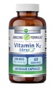 Amazing Formulas Vitamin K2 Menaq7 MK7 Supplement | 100 Mcg | Veggie Capsules | Non-GMO | Gluten Free | Made in USA (1 Pack, 60 Count)