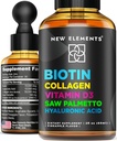 Liquid Biotin untuk Pembangunan Rambut & Pria 1000mcg 124; Biotin dan Collagen Suplemen dengan Saw Palmetto & Hyaluronic Acid 124; Biotin Drops for Hair Growth dengan Vitamin D3 untuk Rambut Skin dan Nails