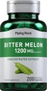 Piping Rock Bitter Melon kapsułki 1200mg 124; 200 Hrabia 124; Momordica Charantia 124; koncentrat ekstrakt 124; Herbal Supplement Supplement 124; Non- GMO, Gluten Free