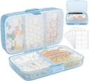 FYY Weekly Pill Organizer med etiketter,8 sammenligninger reise daglig pille tilfelle lufttett moistureproof stor pille boks til å holde vitaminer, fisk olje, kosttilskudd, Cotton Swab og Bandages-Blue