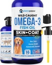Omega 3 Fischöl für Hunde - Besser als Lachsöl für Hunde - Hunde Fisch Öl Supplement - Reduce Shedding & Itching - Unterstützt Gelenke, Gehirn, Herz-Gesundheit- Hund Haut und Mantel Ergänzung - Fischöl Flüssigkeit