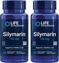 Extensió Life Silymarin L Milk Thistle Extractle ergys Liver Livets Livele Guten-Free, No-GMO, Vegetarian Dosck - 2 x 90 Capules