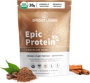 Proteína épica de vida de gota, proteína baseada en plantas e superalimentos en po, maca de chocolate | 20 Grams Organic Protein Powder, Vegan, Non Dairy, Non-GMO, Gluten Free, Low Sugar (1 Pound, 12 Servings)