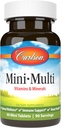 Carlson - Mini-Multi, Vitaminas e Minerais, Suporte Imune e Saúde do Coração, Bem-Estar Optimal, 90 mini tablets.