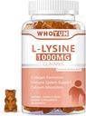 L- Lysine 1000mg Gummies, Suplement do Lizyny do żucia dla dorosłych, Wsparcie immunologiczne, Wsparcie formacji kolagenu, Lemon Flavor, 60 Count