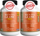 Reviva Glow Max - Hair, Skin & Nails Support Supplement | Biotin, Kaltsium, Magneesium, Folate & Herbal Blend | Premium Formula | 120 kapslit, Vegan & Gluteenivaba