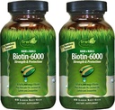 Irwin Naturals Biotin-600-60-Gels, paquet de 2 - Suport per la seguretat i la protecció per al cabell & Nals - amb oli d'Avocado, petroli de coco, Luutin i Zeaxanthi - 60 amb totals