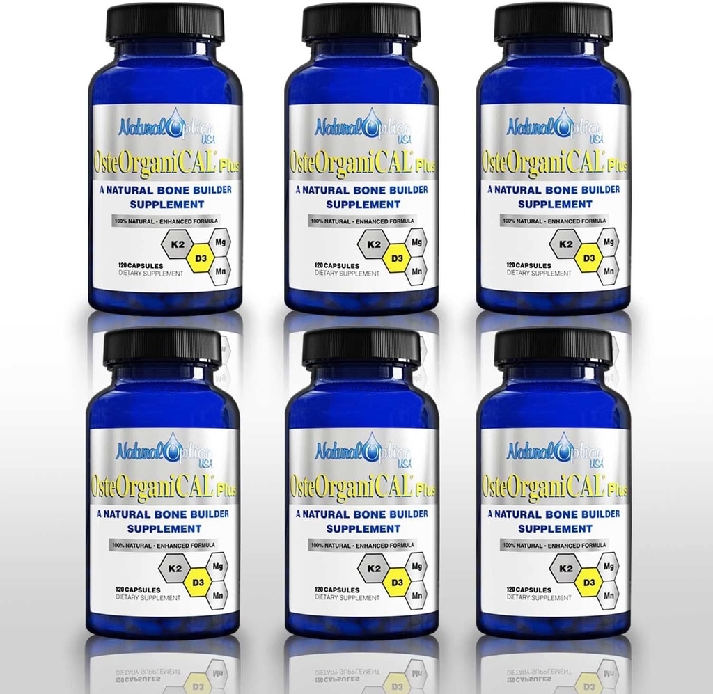 Plus - Organik Tanaman Sumber Dasar Suplemen Kalsium dengan Vitamin D3, k2, Magnesium Glycinate dan Manganese (720 Count) Paket 6