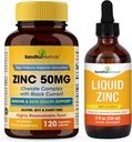 SANDHUHERBALS Zink 50mg kapsler Bundle med flydende Zink dråbekapsler
