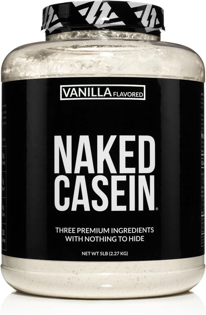 NAKED Casein - Vanilla Micellar Casein Protein - 5 Liber Bulk, GMO-Free, Gluten-Free, Soy-Free, Preservative-Free - Stimulate Muscle Growth - Hobetu berreskuratzea - 61 Zerbitzu