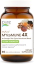 MycoMune 4X 유기 버섯 보충 - Reishi, 사자 Mane, Cordyceps, Chaga, Shiitake, Immune 시스템을위한 Maitake, Combat 스트레스, 순수 에센스로 에너지 구축 - 60 캡