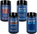 Sheer Ultimate Stack - DHEA Suplemento para hombres DHEA 100mg & Nitric Oxide Suplemento " Sheer Shred " Sheer Alpha