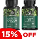 PlantFusion Vegan Calcium & D3 Bundle - Premium Plant Based Calcium 1000mg en D3 2000IE-supplementen voor botgroei, dichtheid en sterkte en immuunondersteuning