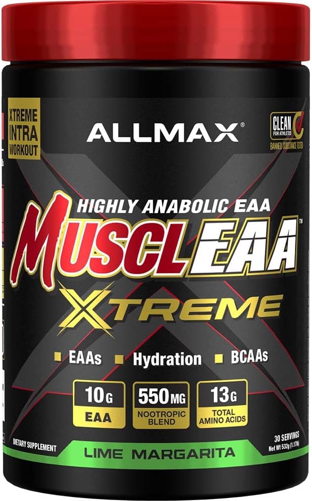 AllMAX MUSCLEAA Xtreme, Lime Margarita - 532 г Порошок - Забезпечує EAAs, BCAAs & Hydration - До 30...