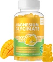 90 CT Magnézium Glicinate Gumies 1000mg - Sugar Free Magnézium Kálium Supplement D-vitaminnal, B6, CoQ10 a nyugodt hangulat és alvó támogatás - 90 Mango ananász gumi