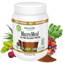 MacroLife Naturals MacroMeal Chocolate Vegan Protein Powder 25g + Superfood Greens 3 Billion Probiotics & Fiber for Lasting Energy - Plant Based Shake & Smoothie Mix Non-GMO, Gluten-Free - 15 Servings