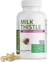 Bronson Milk Thistle Silymarin Marianum & Dandelion Root máj-egészségügyi támogatás, antioxidáns támogatás, méregtelenítés, 90 kapszula