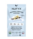 NUFYX® Family Owned Protein Powder, Organic Plant-Based, Made with 100% USA Grown Peas, 18g Protein for 100 Calories, Only 6 Ingredients, Digestive Support (Creamy Vanilla, Packet)