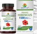 Brieofood Organic Hibiscus 1500mg, 45 zerbitzari, Vegetarian, Gluten Free, 90 Vegetarian Tablets