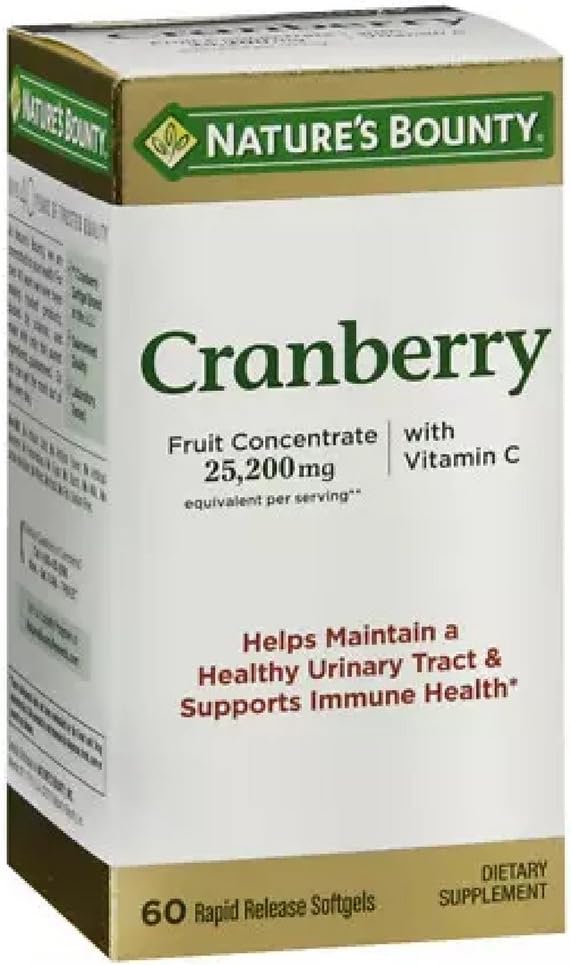 Nature 's Bounty Cranberry Dietary Supplement 60 Soft żele (Pack of 4)