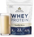 Starověké nutriční trava Fed syrovátkový protein, 23g protein, hydrolyzované kolagen peptidy, organické regenerativní A2 / A2 Mléčný protein (35 Služeb, Vanilla Bean)