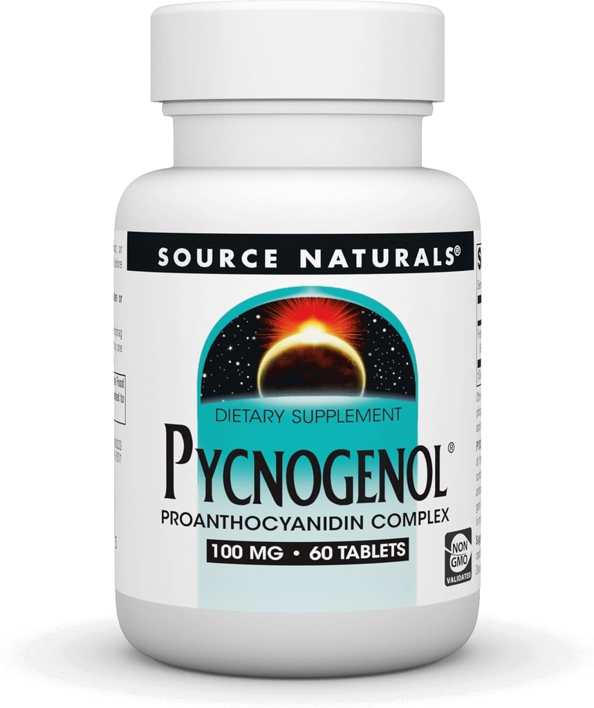 Fuente Natural Pycnogenol 100 mg Complejo Proanthocyanidin - 60 Tablets