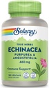 SOLARAY Echinacea Purpurea & Angustifolia Root 460 mg Gezonde Immuun- en ademhalingsfunctieondersteuning 180 VegCaps