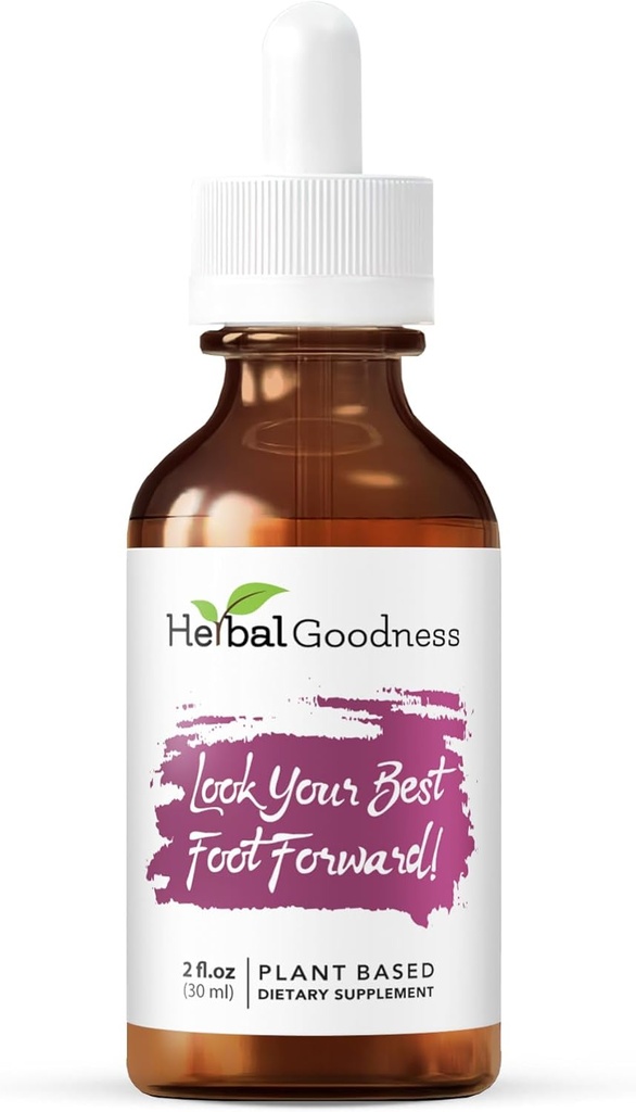 Herbal Goodness Look Your Best Foot Forward - 2oz Пляшка - рослинний екстракт краси для шкіри, волосся та нігтів. Настінна рідина Collagen для жінок та біотину, добавки для хвости