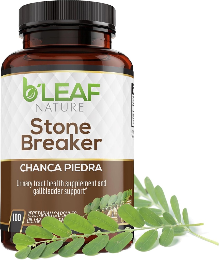 B’Leaf Nature Chanca Piedra Stone Breaker, 100 κάψουλες, 1000mg – Παραδοσιακή βοτανική Νεφρική Υποστήριξη – Μη ΓΤΟ, Vegan, Χωρίς γλουτένη ουροποιητική & ηπατική ευεξία