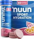 Nuun Sport Electrolite Tablet dengan Magnesium, Kalsium, Potasium, Chloride & Sodium, Gluten Free & Vegan, Citrus Fruit, 8 Pack (80 Servings Total)