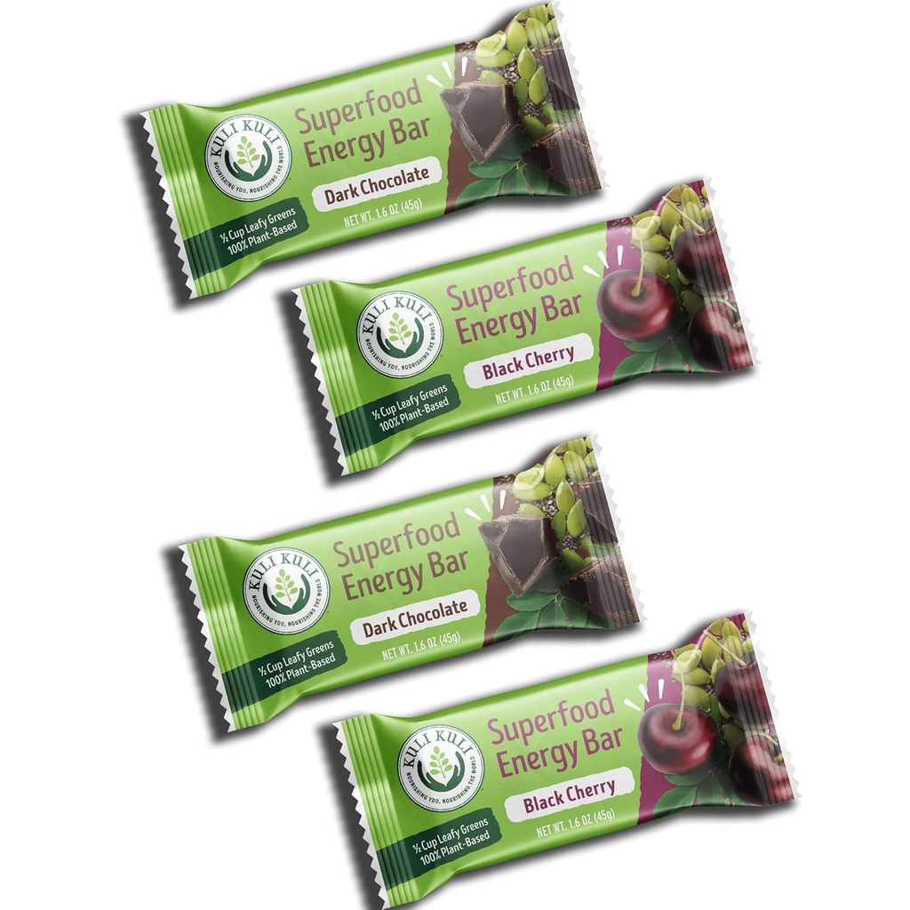 Kuli Kuli Moringa Powder Energy Bars - Glutenfri Vegan Snack Barer - Plant Basert Energi Bars, 1,6 Ounce Moringa Bars, Variety, 6 Pack