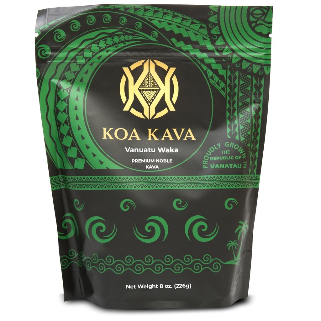 Vanuatu Koa Kava Hauts - Premium Noble Waka Kava Tea, Vanuatu-ko Lateral Erroz egina, benetako Erlaxaziorako. 8 oz.