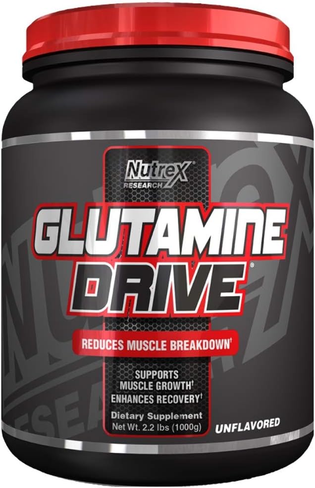 Nutrex Research L- Glutamin Powder - 200 Servings - Pure Unflavored, Non- GMO & Gluten Free
