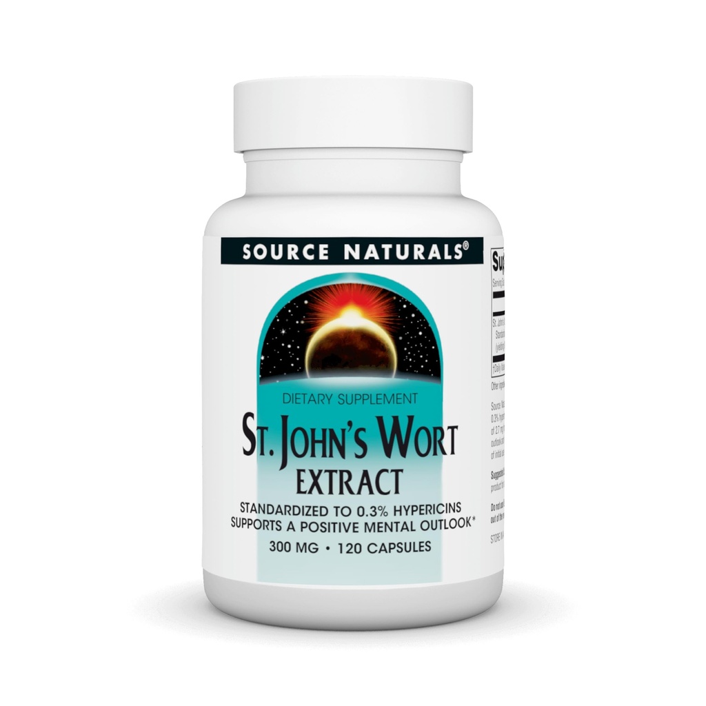 Source Naturals St John's Wort Extract, 300 mg - 120 Capsules | Supports a Positive Mental Outlook*