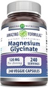 Fórmulas sorprenents Magnesi (Glycinat) 120 mg Per Serviting suplementari uts Veggie Capsules 2880 amb Magnesi Glycint ntthon NoGMOnten Free (240)