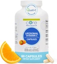 Core Med Science Liposomal ויטמין C 1000 מ"ג, 60 קפסולות - תוספי ויטמין C שאינם GMO טבעיים Liposomal אשר מקדם עור בריא - Immune System Booster למבוגרים, תומך בתצורת קולגן