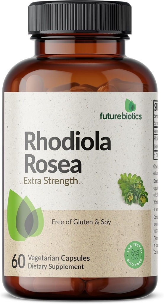 Futurebiotics Rhodiola Rosea Powder Adaptogen Herb Vegetáriánus kapszula, 60 gróf