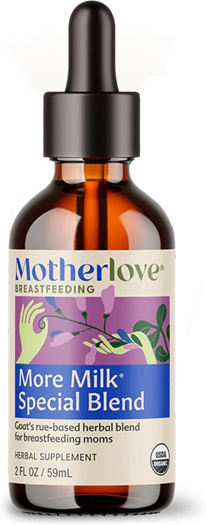Motherlove More Milk Special Blend (2 Ounce Tincture) Herbal Lactation Supplement w/Goat Rue to Build Breast Tissue & Support Breast Milk Supply-USDA Certified Organic, Vegan, Kosher, Soy-Free