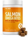 Pet MD Salmon Omega Bides til hunde - Hud og Coat Supplement med Omega 3 & 6 for hunde Plus DHA & EPA - fremmer Allergi & tør hud Relief - 60ct